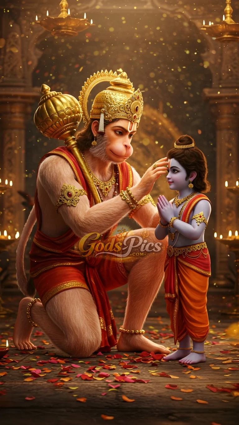Divine Lord Hanuman Blessing Shri Ram HD (2 Images)
