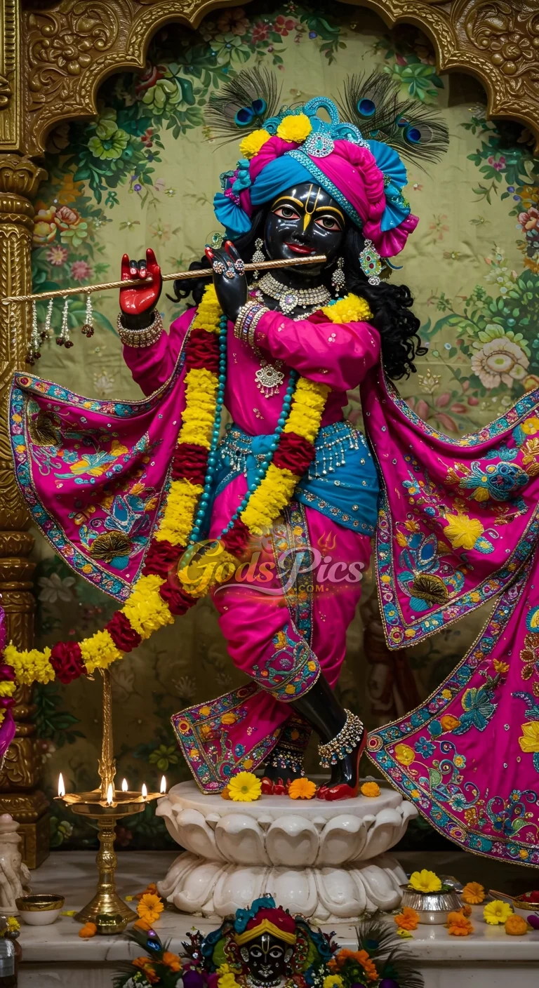 Divine Lord Krishna Playing Flute HD Image Bundle – 3 Premium Spiritual Photos