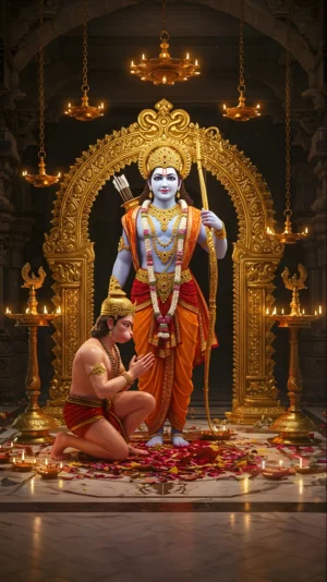 Divine Lord Ram Blessing Hanuman HD Spiritual Image Bundle (2 Premium Images)