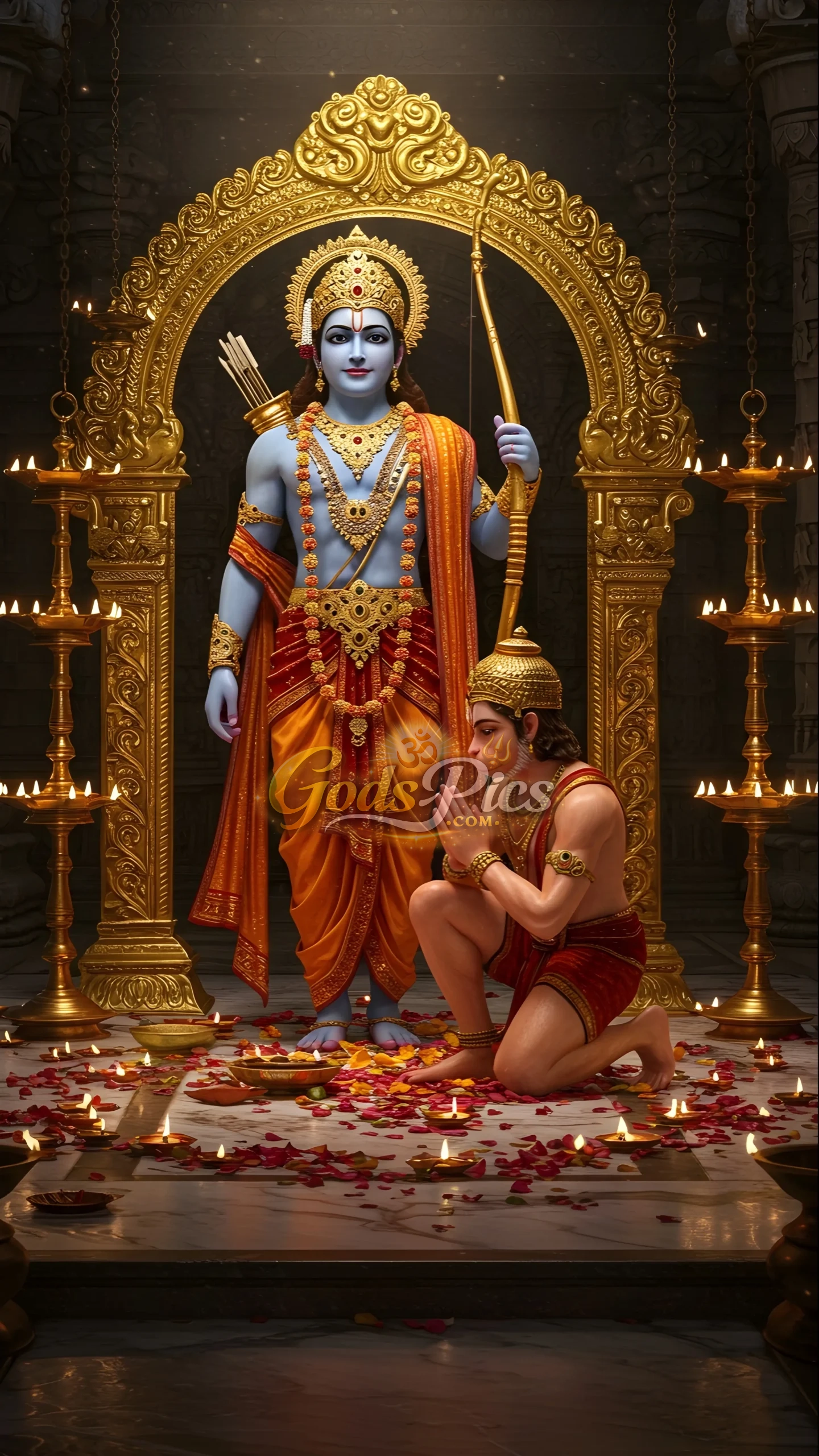 Divine Lord Ram Blessing Hanuman HD Spiritual Image Bundle (2 Premium Images) - Image 2