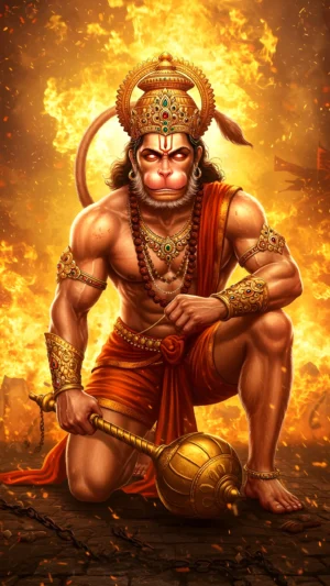 Lord Hanuman Powerful Angry Pose High-Resolution 3 Set Images