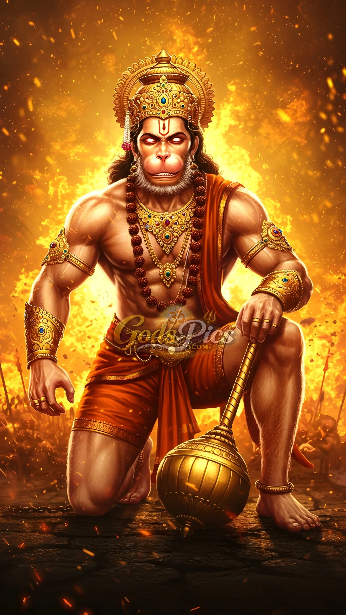 Lord Hanuman Powerful Angry Pose High-Resolution 3 Set Images - Image 2