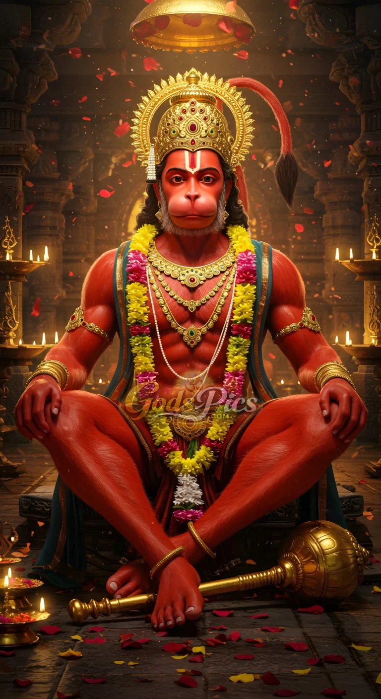 Lord Hanuman Powerful High-Resolution Spiritual Meditation 2 Premium Photos
