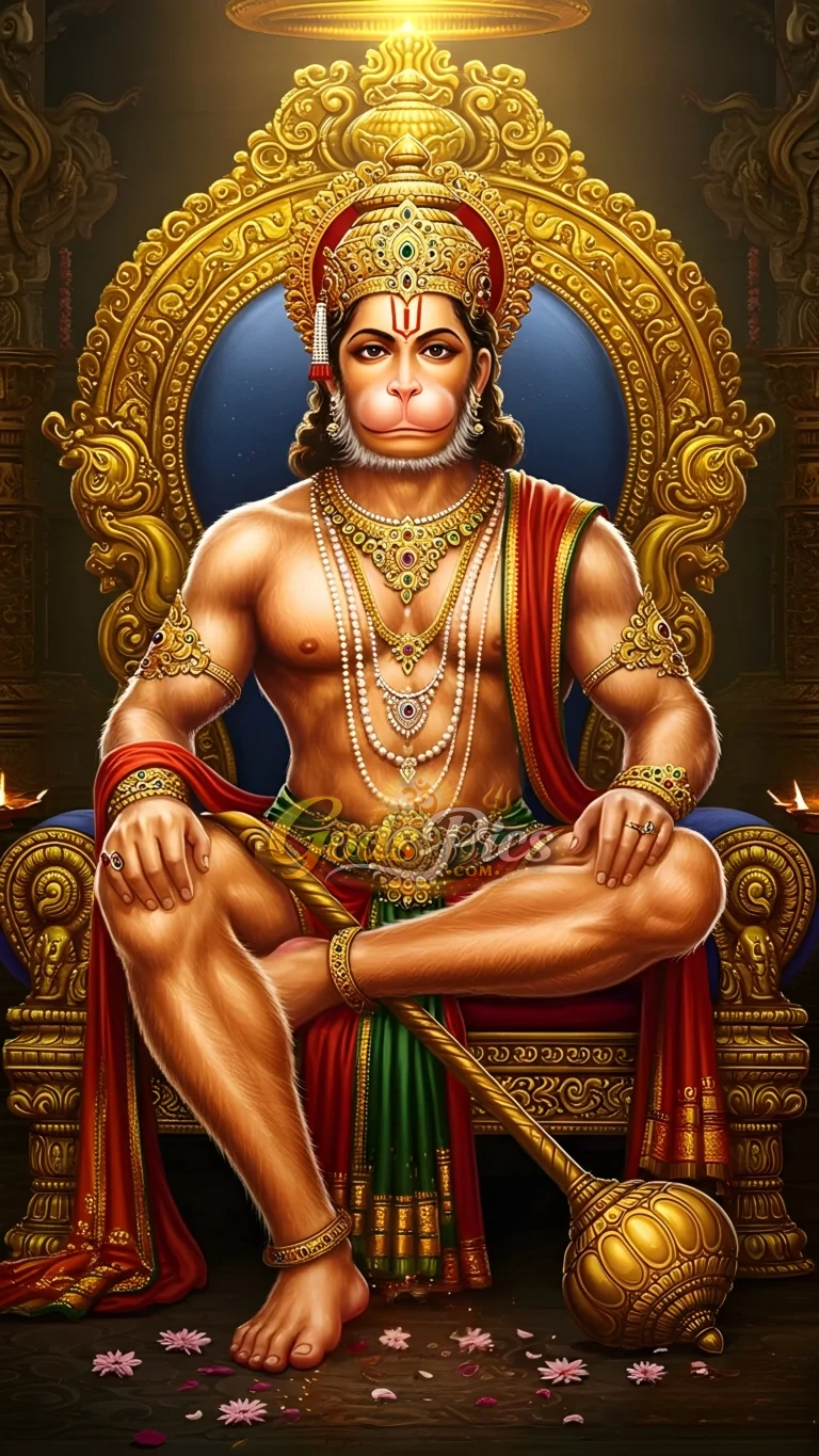 Lord Hanuman Powerful Sitting Pose High-Resolution 2 Set Images