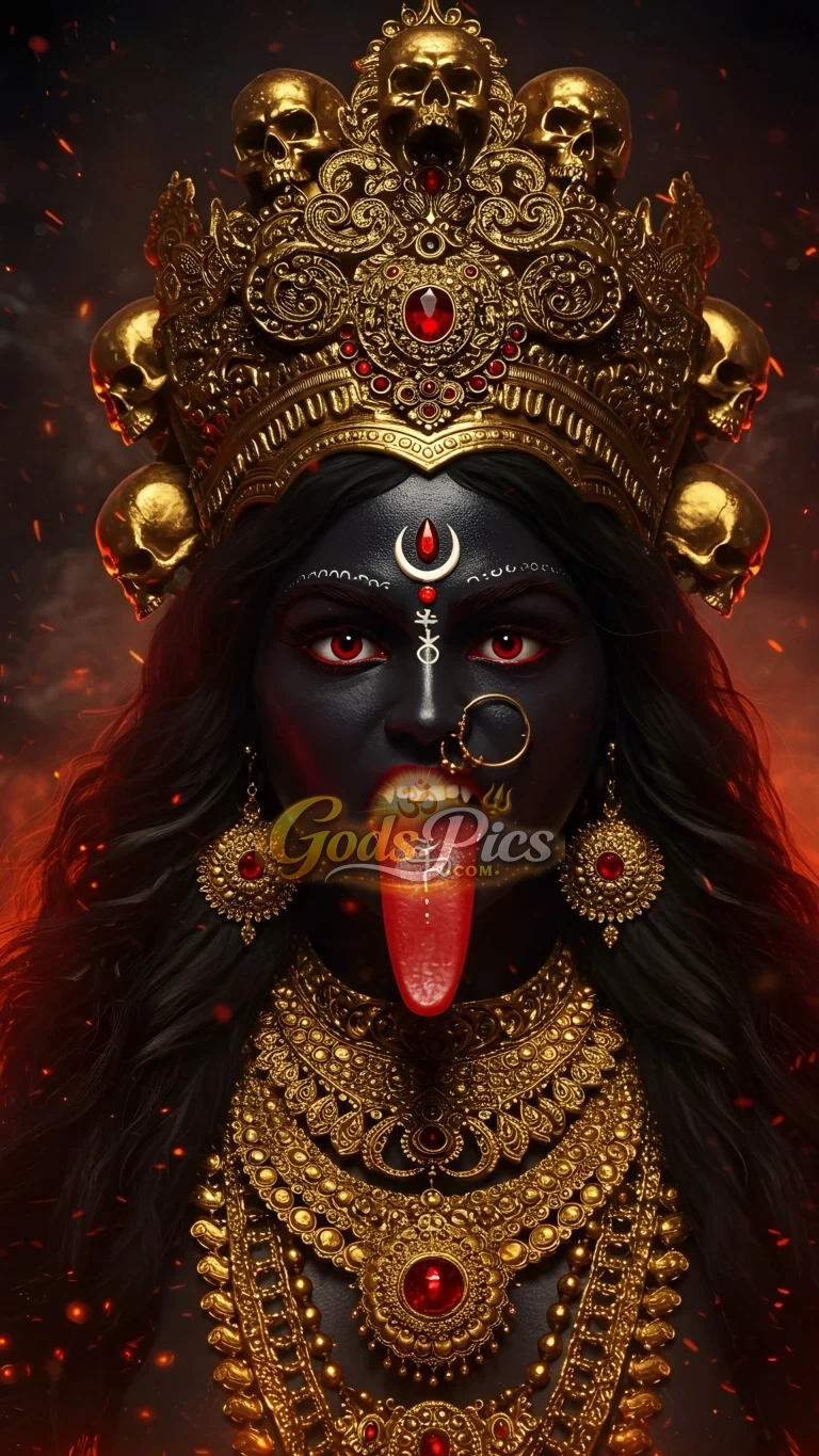 Fierce Goddess Kali Divine Power Portrait – Premium Spiritual Digital Art Image