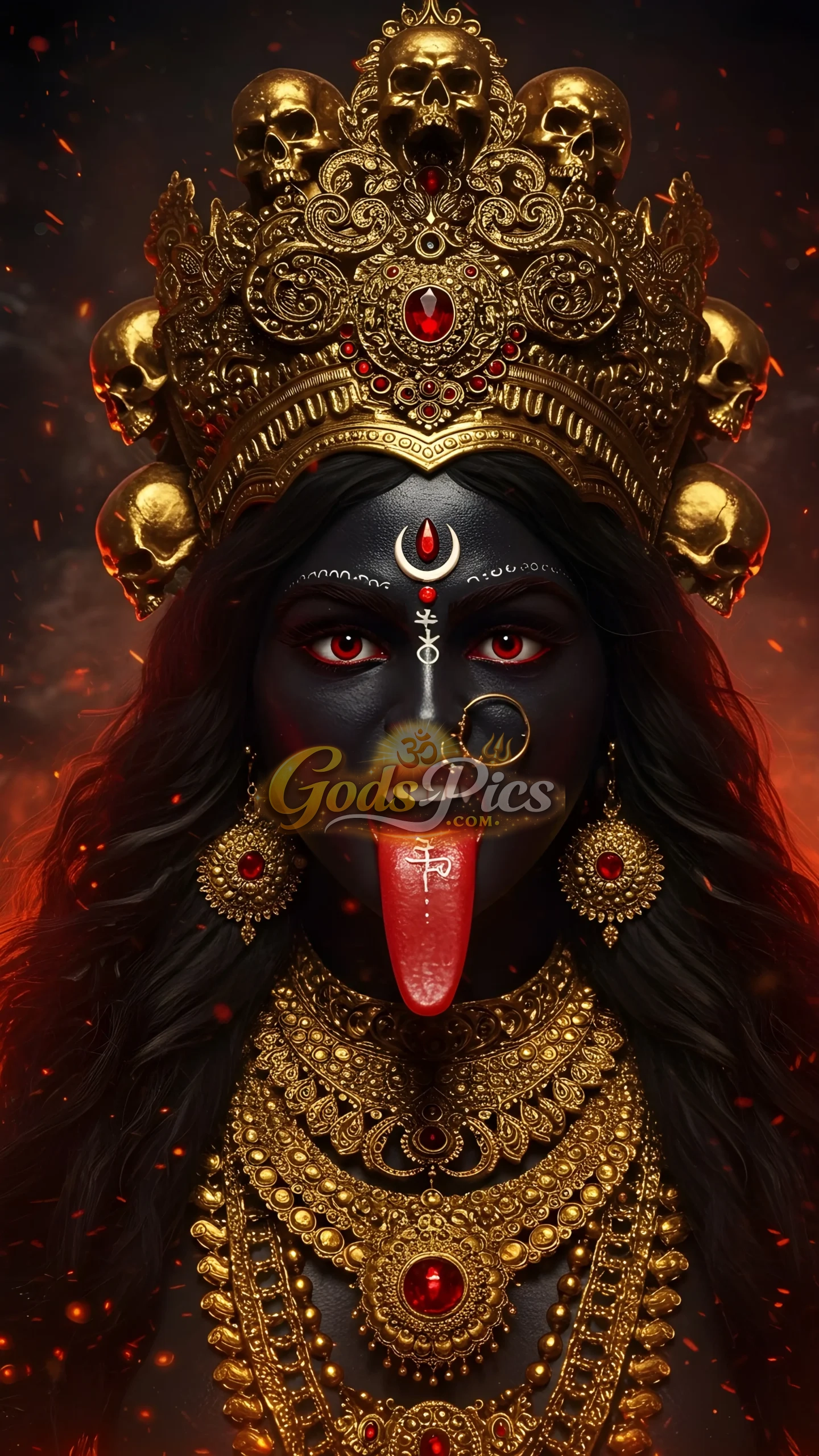 Fierce Goddess Kali Divine Power Portrait – Premium Spiritual Digital Art Image