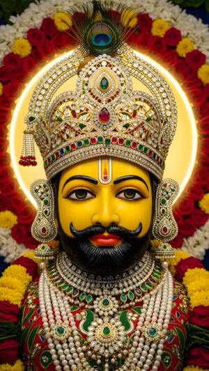 Shri Khatu Shyam Ji Divine Portrait with Crown – HD Spiritual Image Bundle (2 Premium Images)