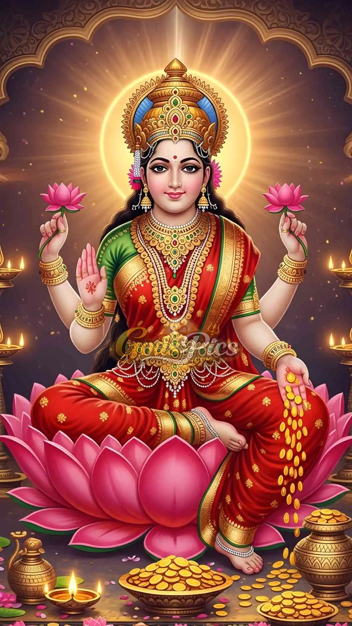 Laxmi Maa – Premium Spiritual Digital Art (Set 3 Images) - Image 3