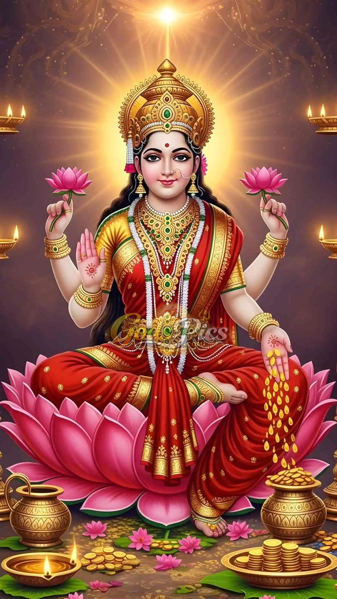 Laxmi Maa – Premium Spiritual Digital Art (Set 3 Images)