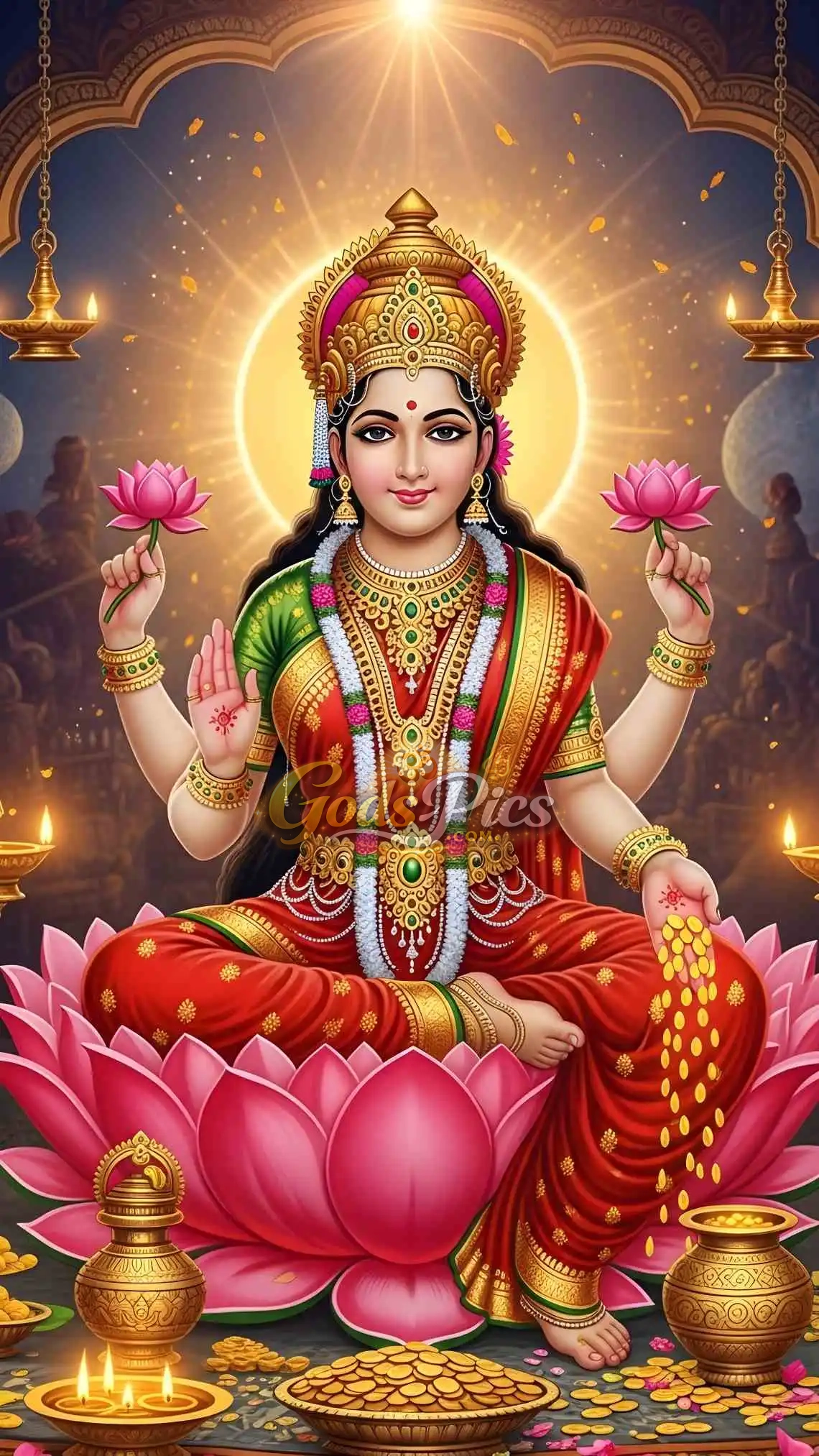 Laxmi Maa – Premium Spiritual Digital Art (Set 3 Images) - Image 2