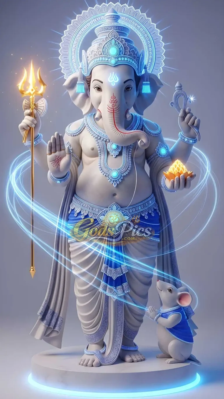 Divine Lord Ganesha Silver Theme Artwork 5 Set Image