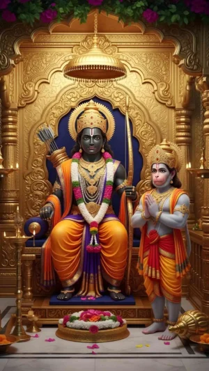 Divine Lord Ram Blessing Hanuman HD Spiritual Image Bundle (2 Premium Images)