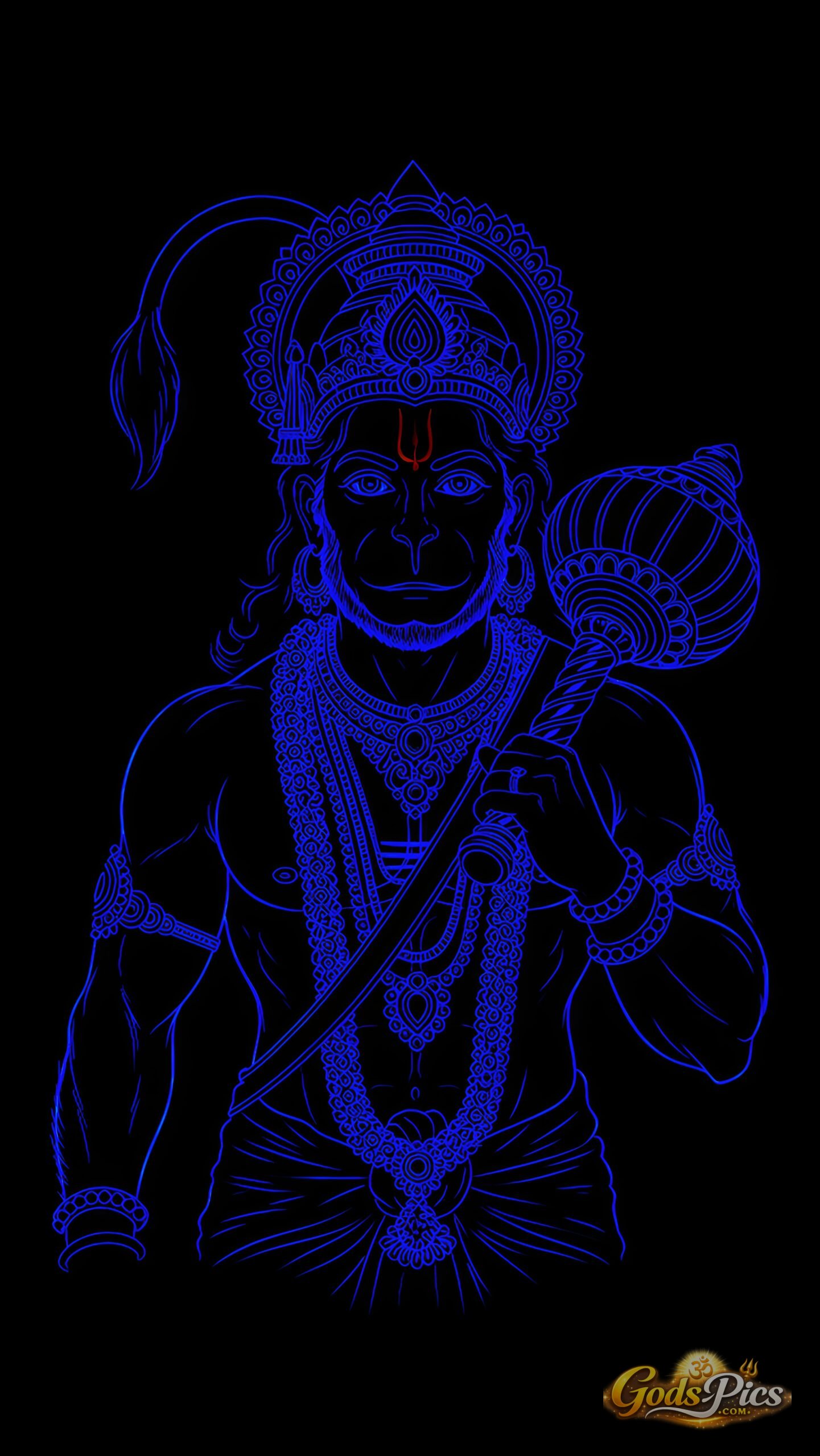 Lord Hanuman Powerful High-Resolution Dark Spiritual 3 Set Images - Image 2