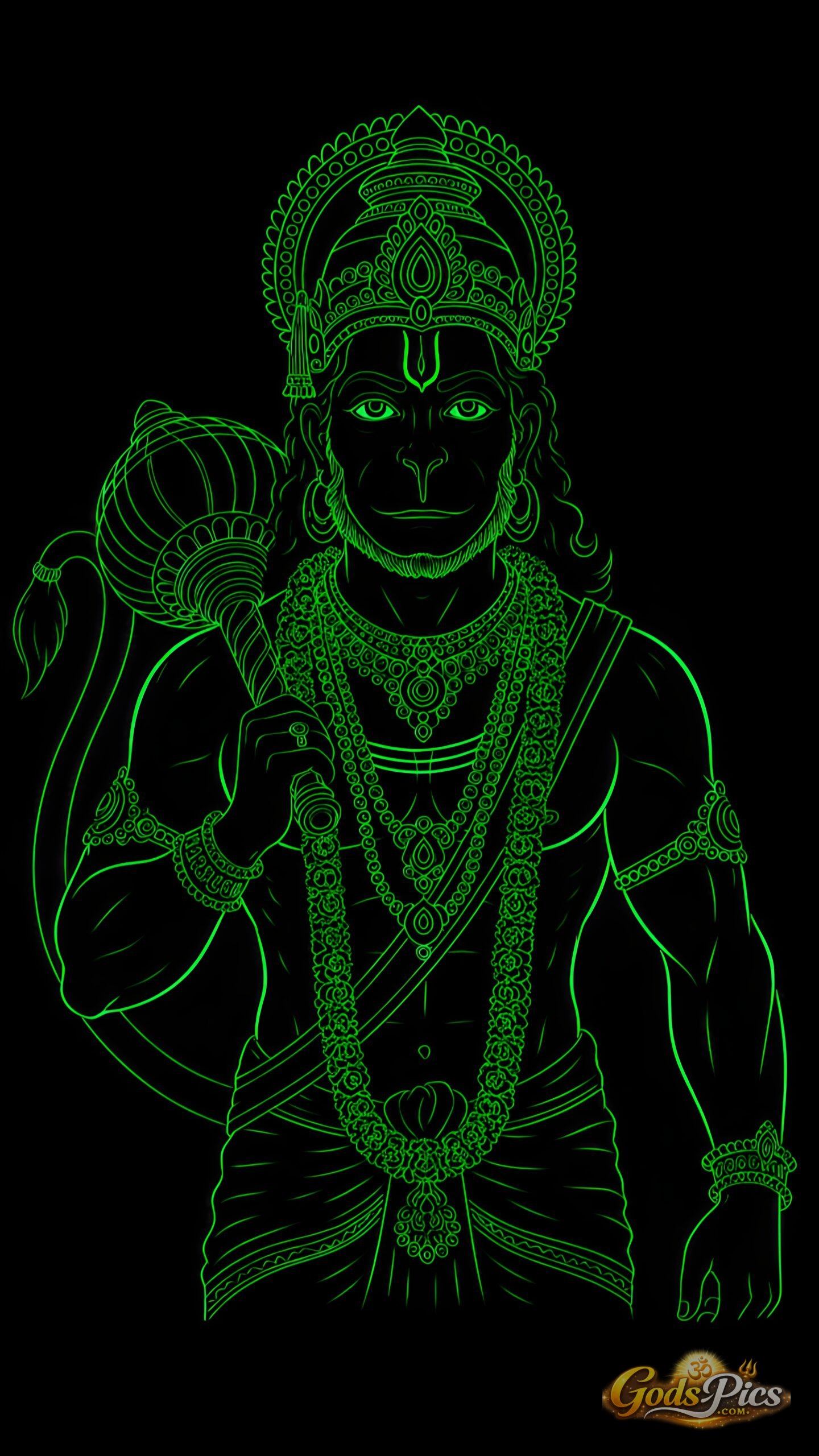Lord Hanuman Powerful High-Resolution Dark Spiritual 3 Set Images - Image 3