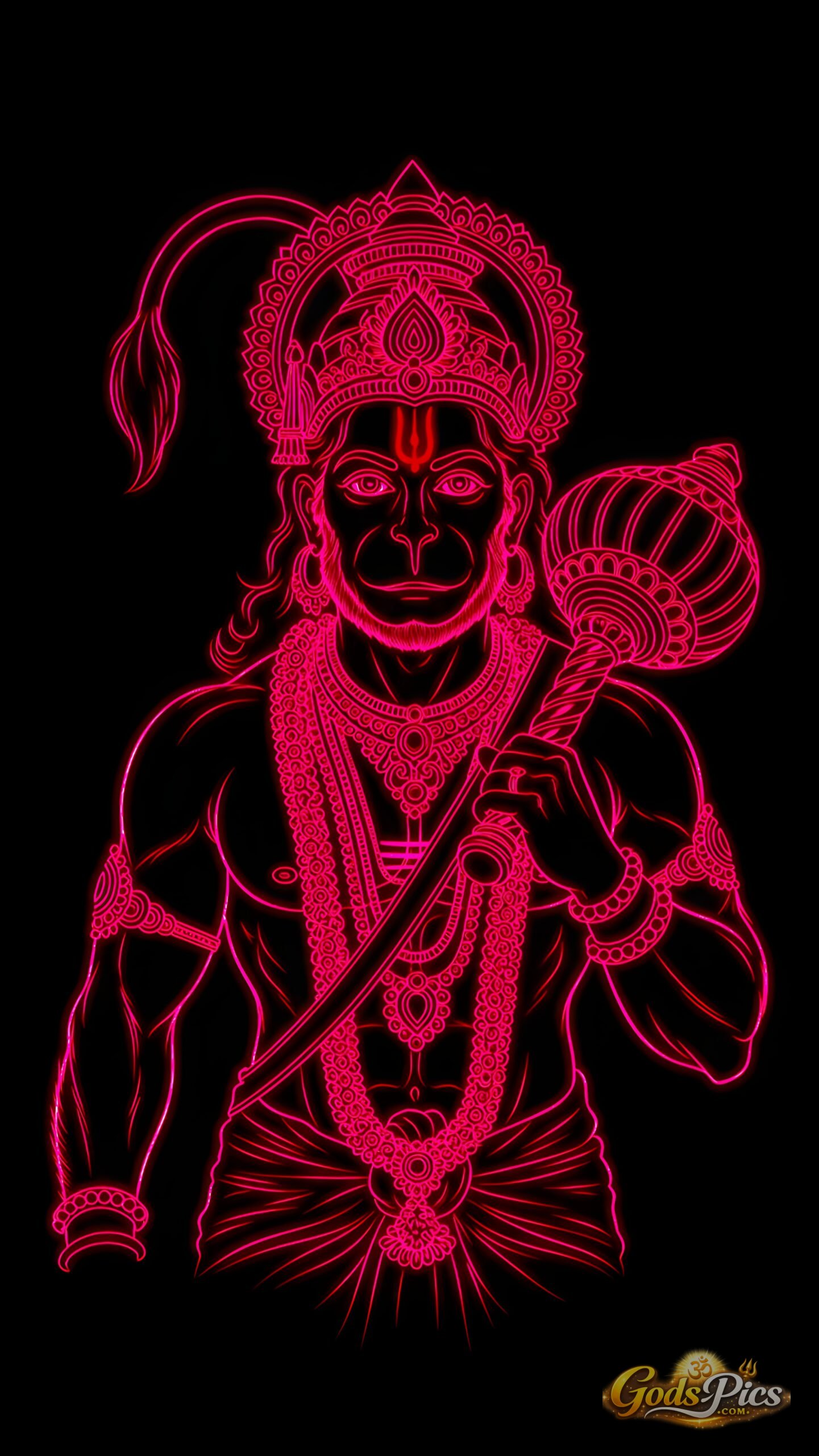 Lord Hanuman Powerful High-Resolution Dark Spiritual 3 Set Images