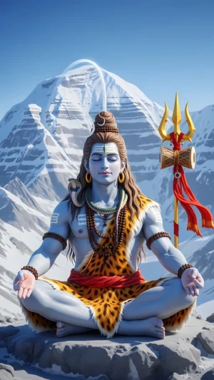 Lord Shiva in Deep Meditation on Mount Kailash (Set of 5 Images)