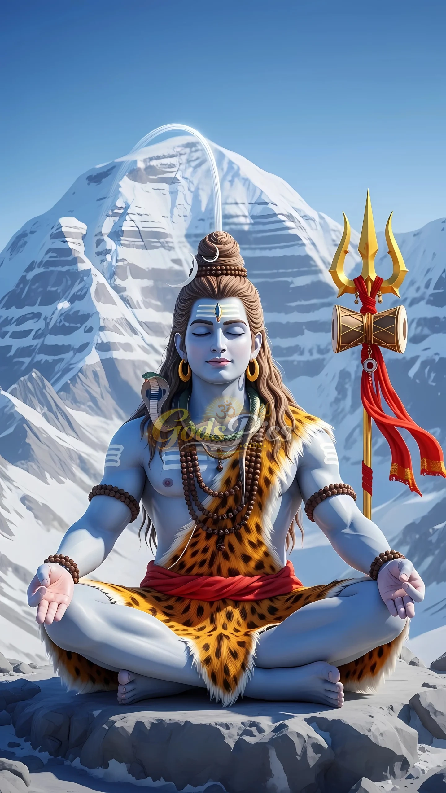 Lord Shiva in Deep Meditation on Mount Kailash (Set of 5 Images)