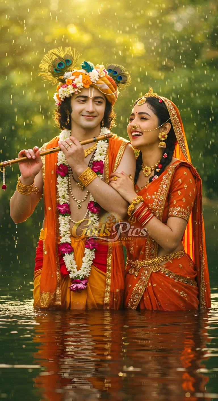 Radha Krishna Divine Love Stand HD Images (Set of 2 Images)