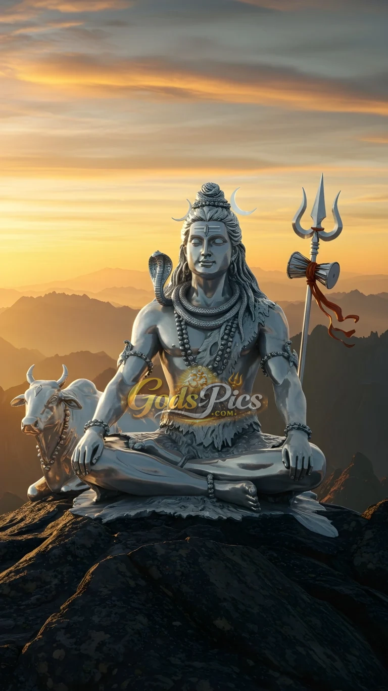 Lord Shiva in Deep Meditation on Mount Kailash (2 Images)