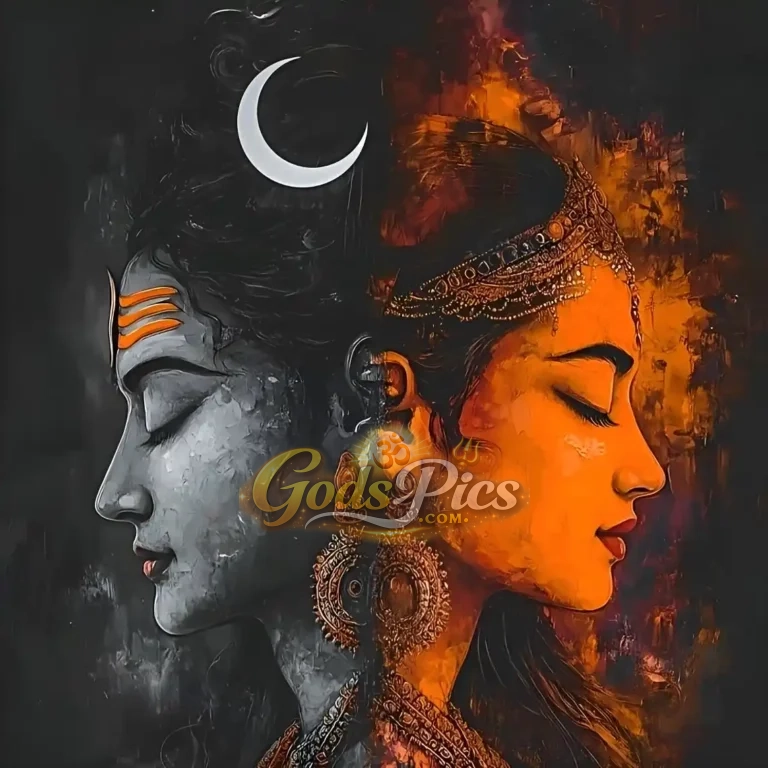 Divine (Shiva–Shakti Union) – Premium Spiritual Digital Art Image