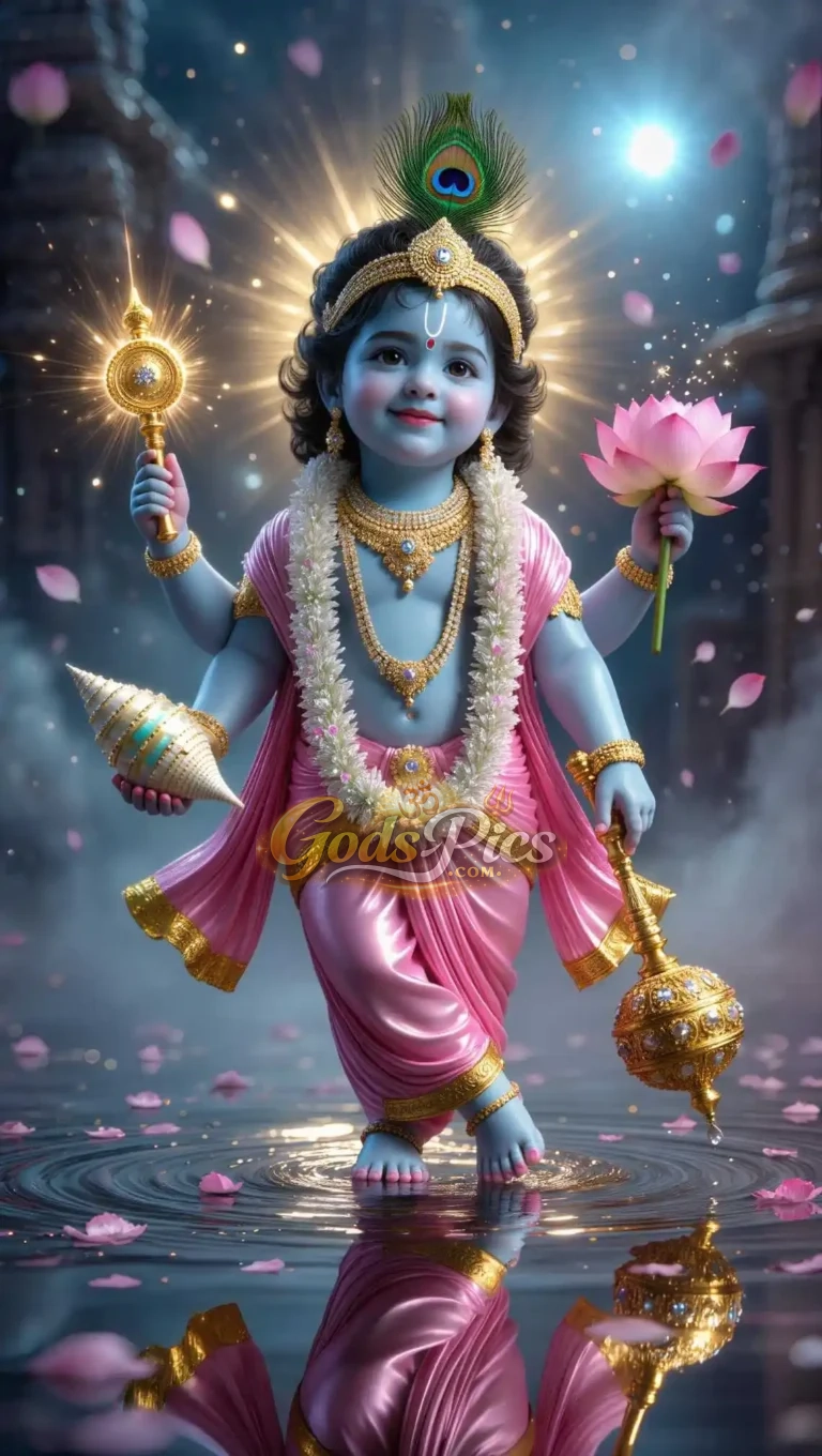 Baal Krishna Digital Art By Gods Pics (4 Set Image)