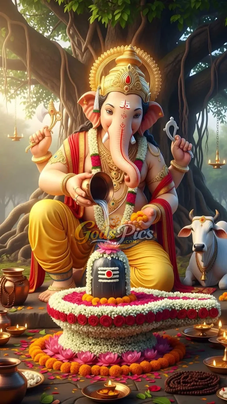 Lord Ganesha And Shivalingam HD Wallpaper By Gods Pics