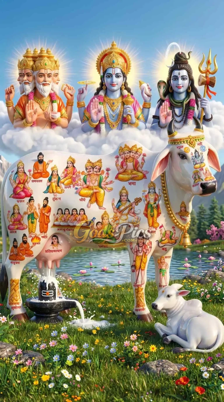 Kamadhenu Gau Mata HD Divine Poster (2 Set Image)
