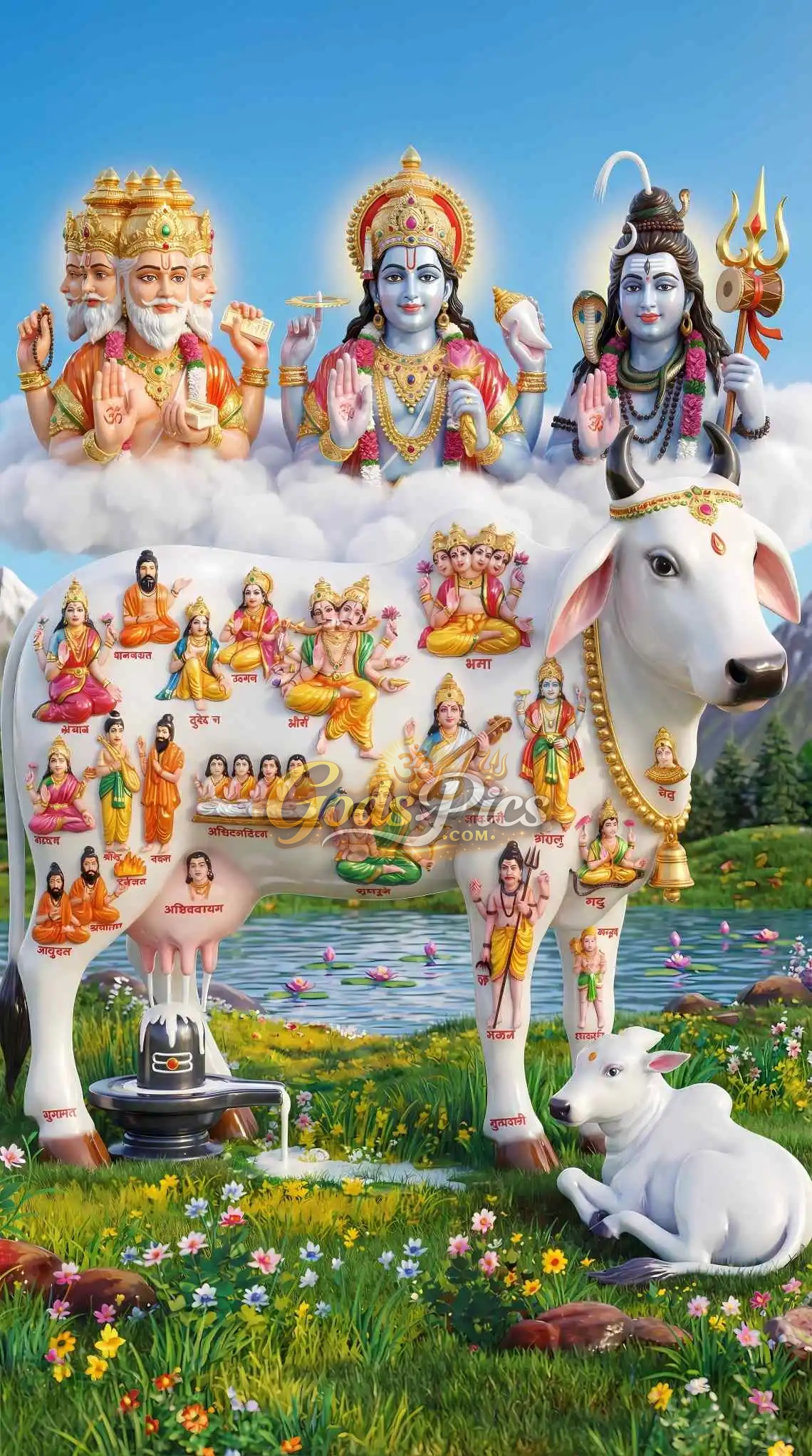 Kamadhenu Gau Mata HD Divine Poster (2 Set Image) - Image 2