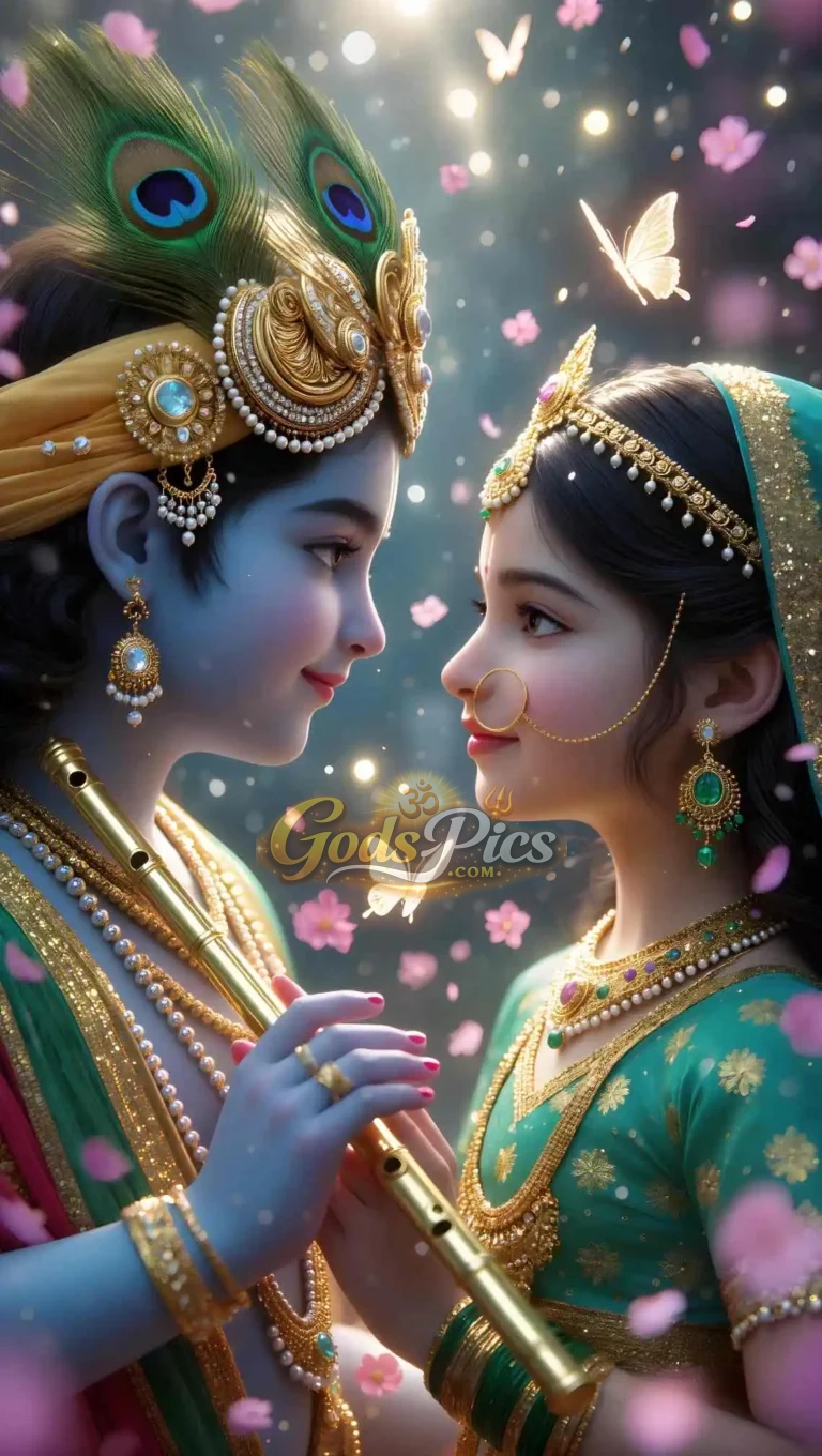 Lord Krishna And Radha Divine Love Beautiful HD (2 Set Image)