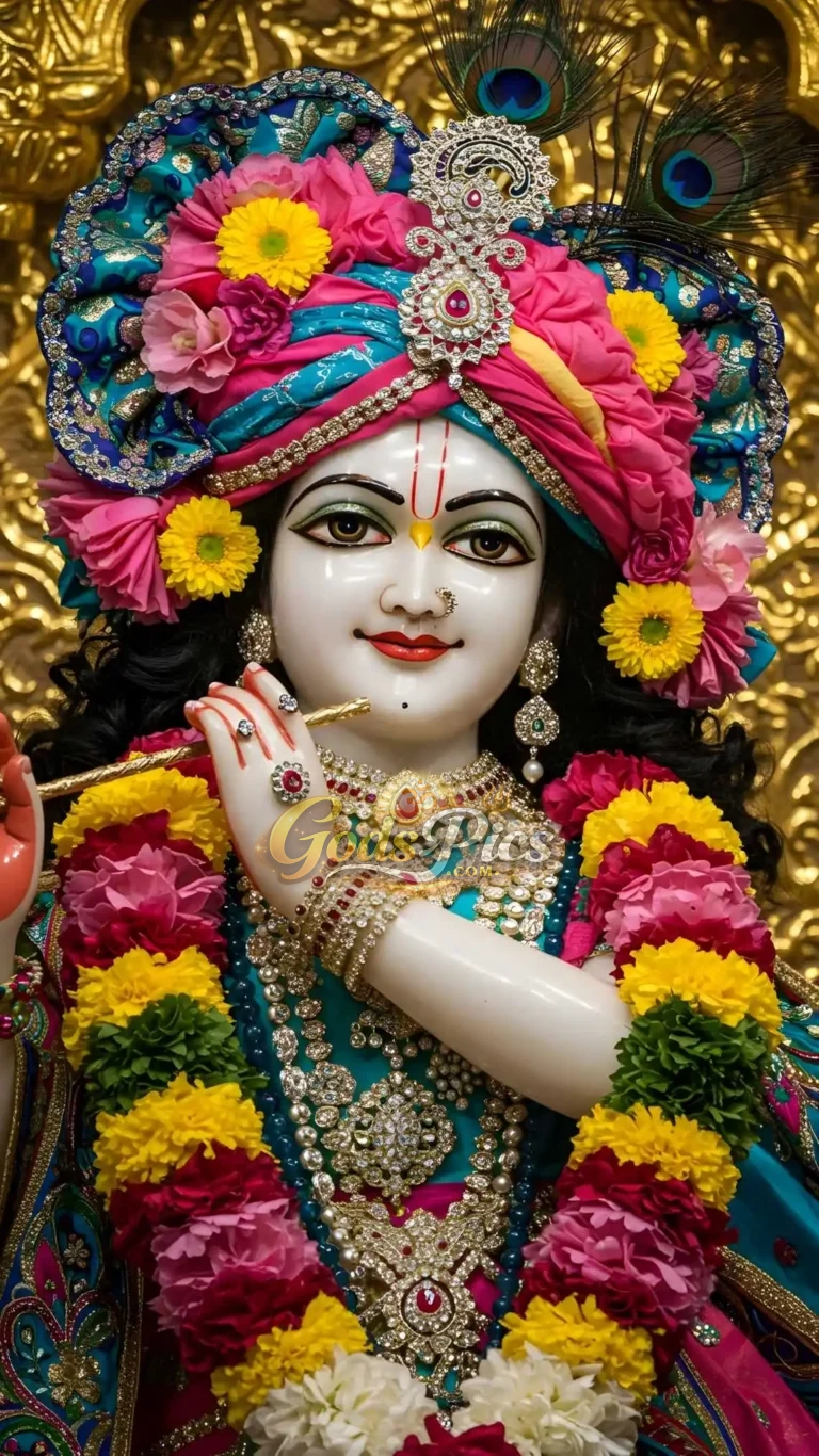 Divine Lord Krishna Deity Close-Up – Premium Spiritual Digital Art