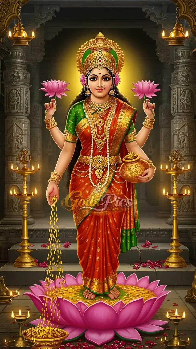 Laxmi Maa – Premium Spiritual Digital Art HD Mobile Wallpaper