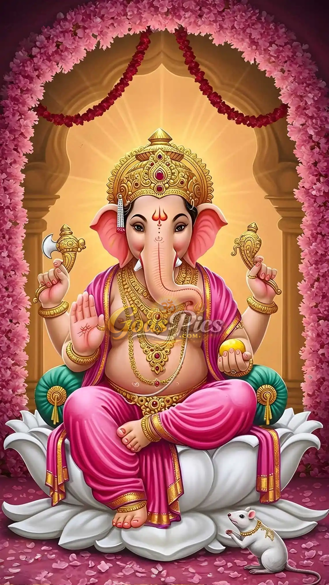 Divine Lord Ganesha Golden HD Wallpaper