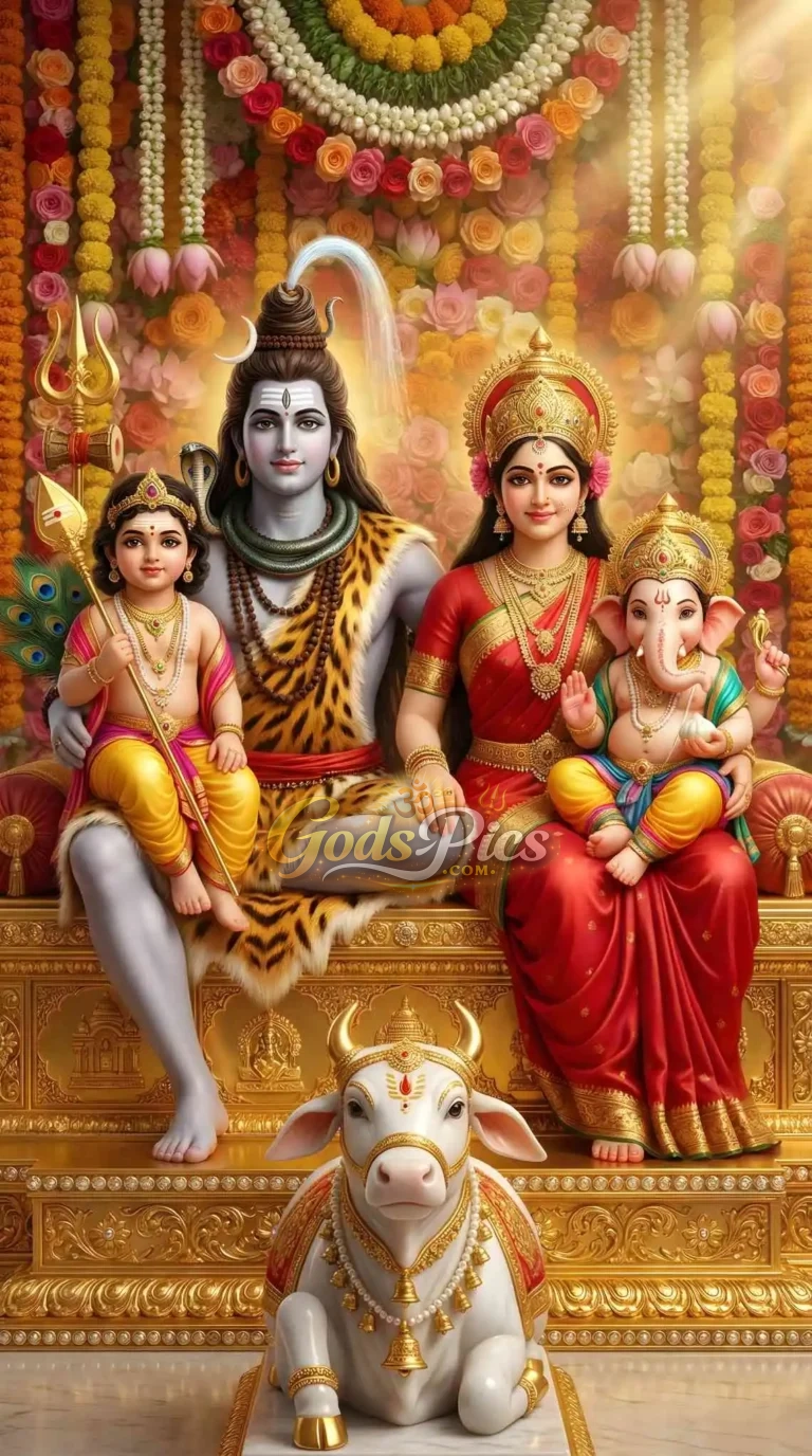 Shiva Family–Digital Artwork Full HD Wallpaper