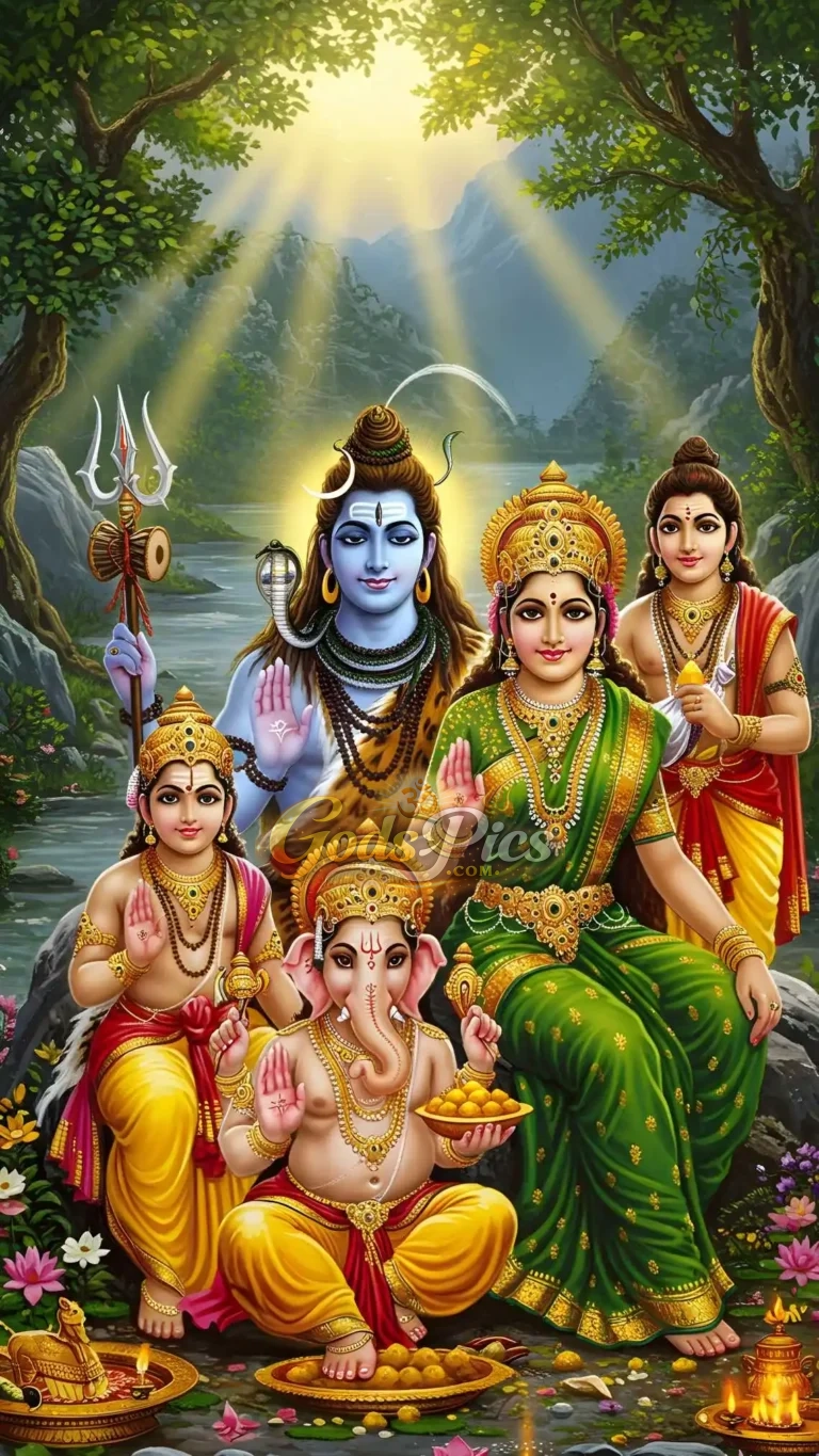 Divine Shiv Parivar (Shiva Family) – Premium Spiritual Digital Artwork