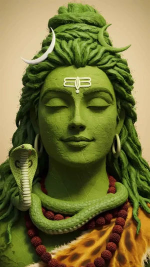 Lord Shiva Green Theme HD Mobile Wallpaper (3 Set Image) - Image 3