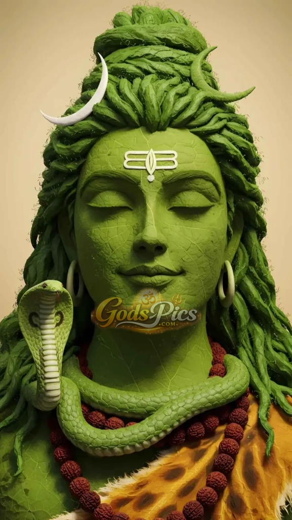 25 Best Mahadev Wallpapers HD Download 2026 6 Lord Shiva Green Theme HD Mobile Wallpaper (3 Set Image)
