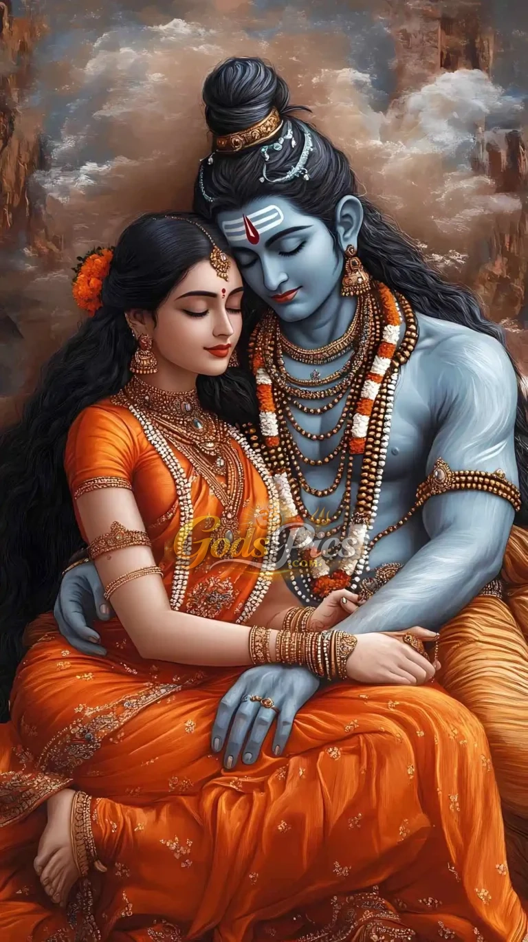Lord Shiva And Parvati Premium HD Wallpaper