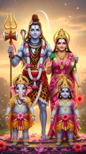 Divine Shiv Parivar (Shiva Family) –Digital Artwork By Gods Pics