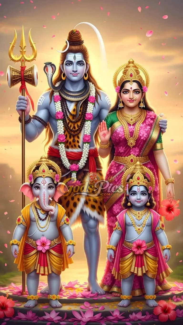 Divine Shiv Parivar (Shiva Family) –Digital Artwork By Gods Pics
