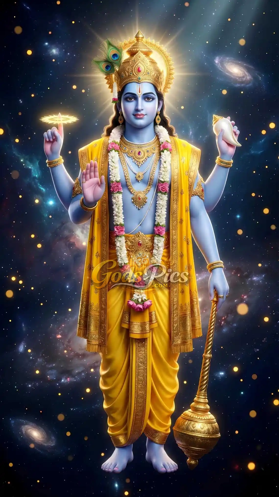 Lord Vishnu Powerful High-Resolution Images (4 Set Image) - Image 3