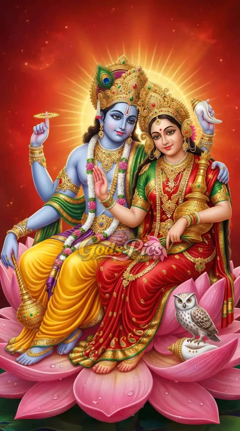 Lord Vishnu & Goddess Lakshmi Divine Art (3 Set Image)