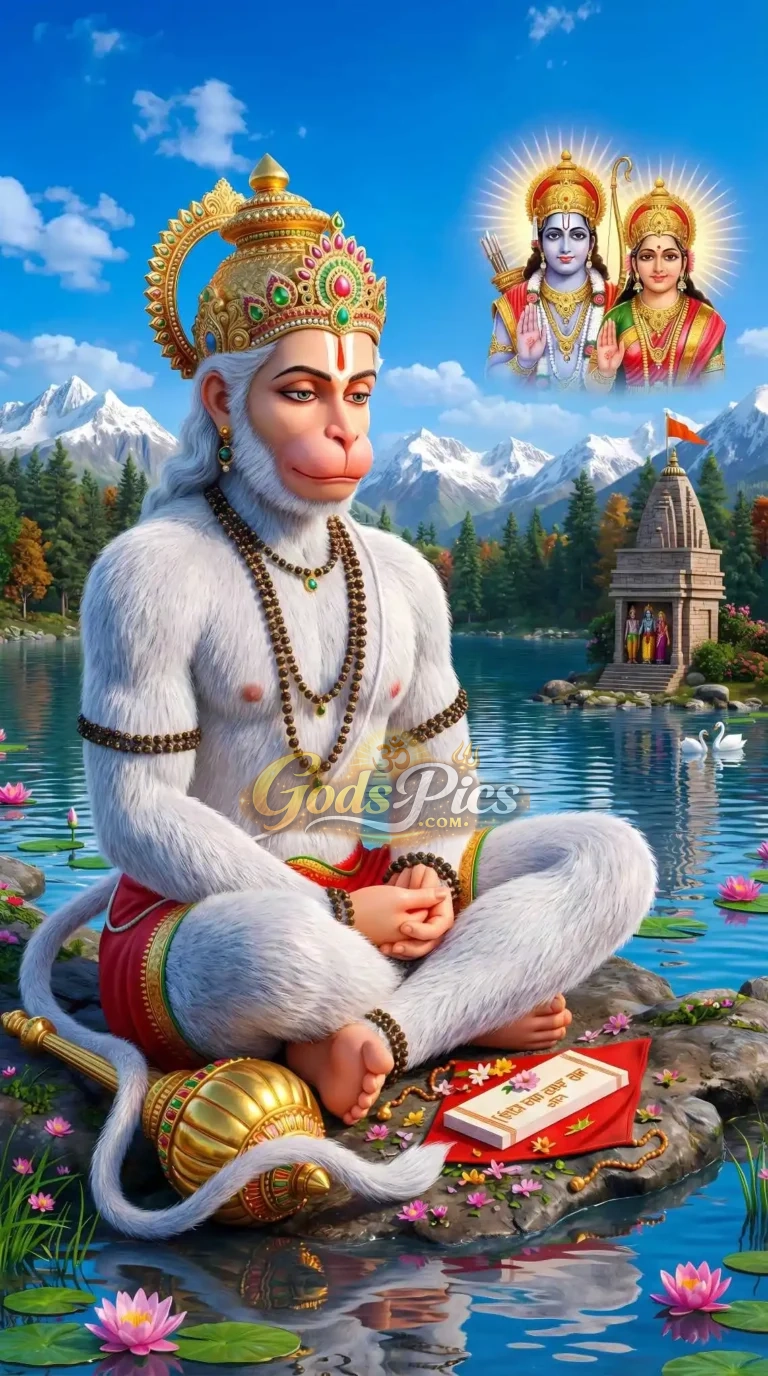 Lord Hanuman Deep Meditation Powerful Image
