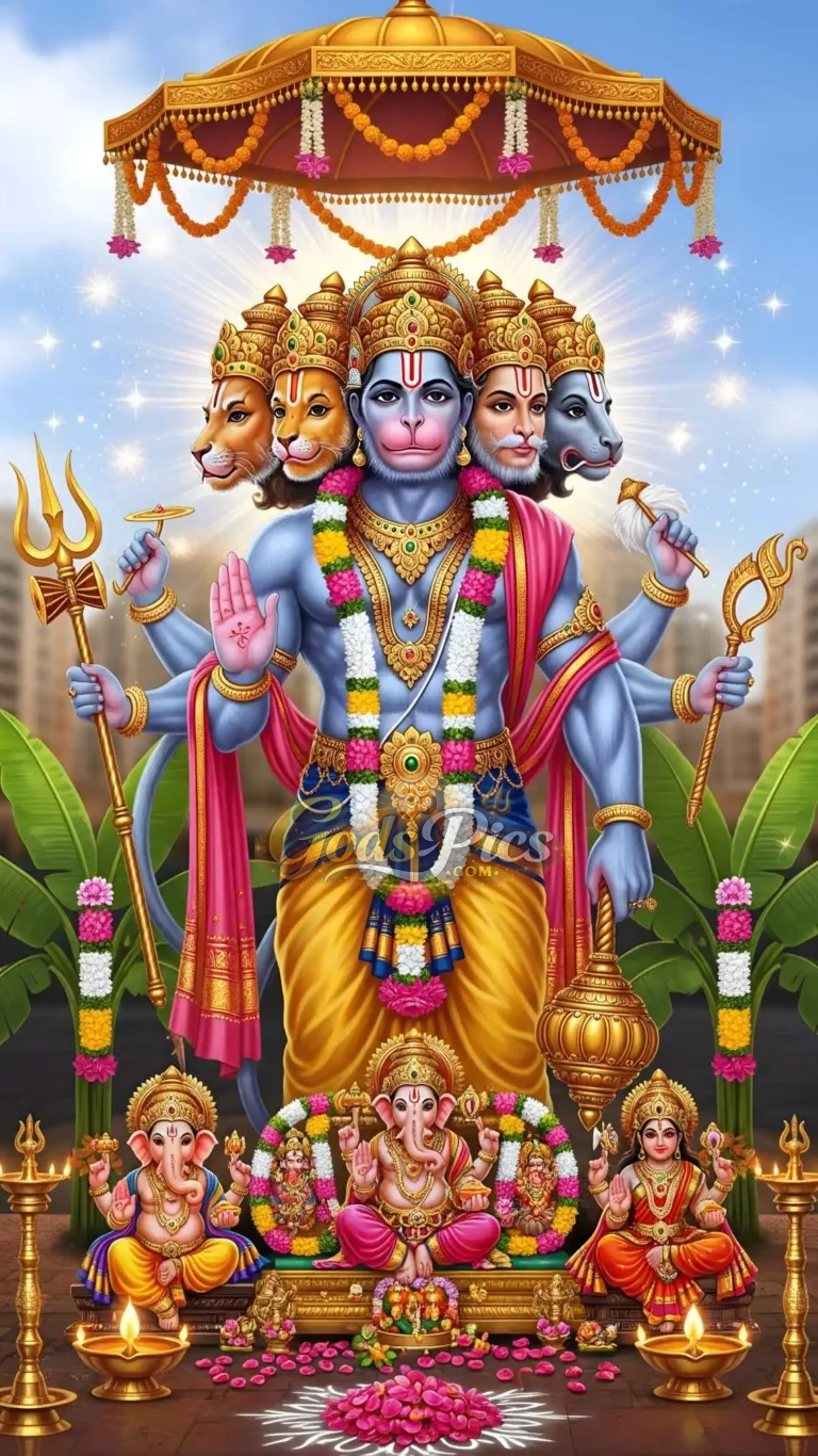 Panchmukhi Hanuman ji High-Resolution Image (3 Set Image)