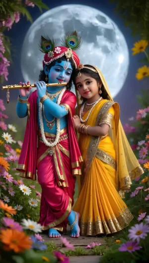 Lord Krishna And Radha Divine Love Beautiful HD Image