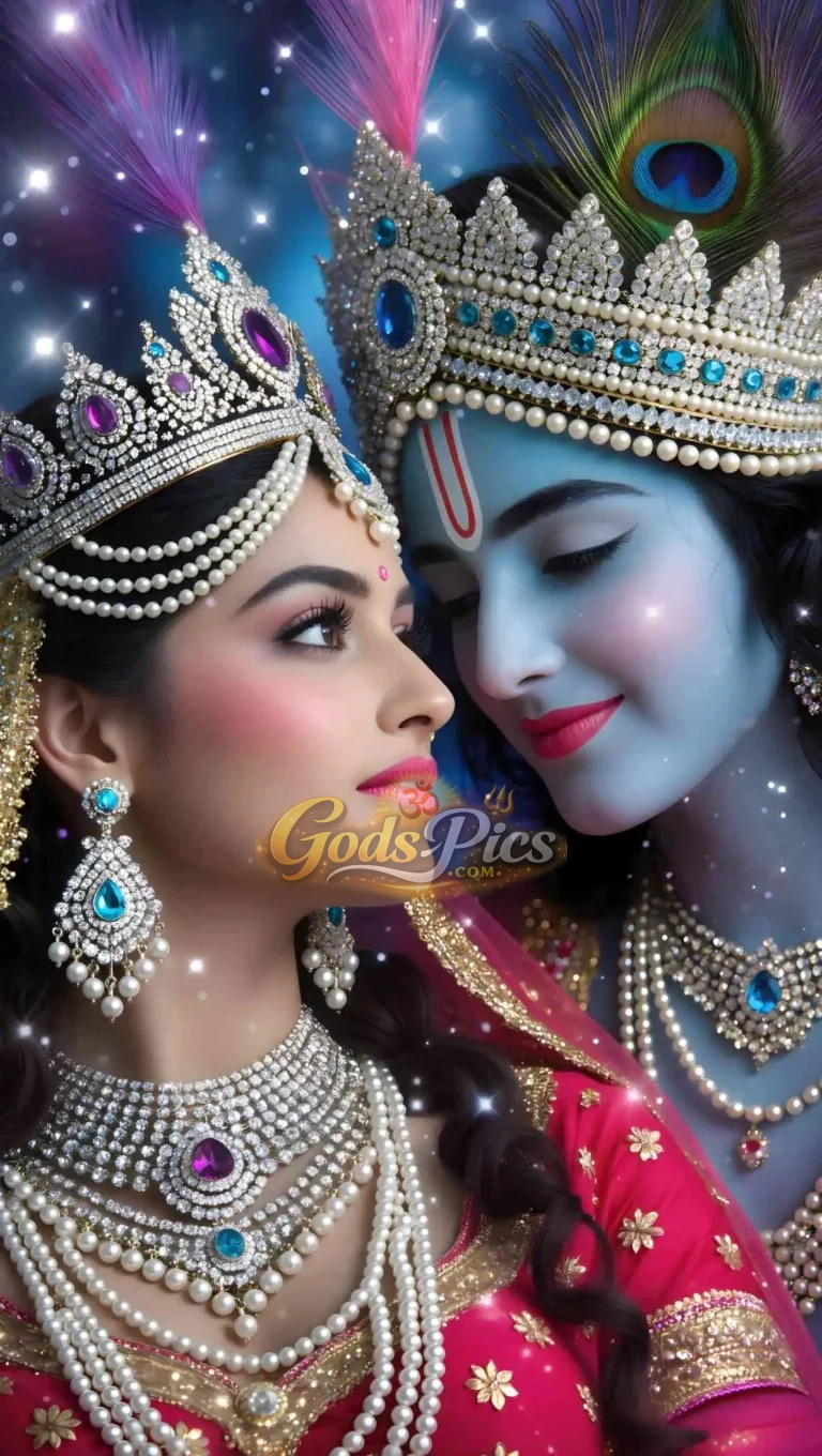Lord Krishna And Radha Divine Loves Wallpaper