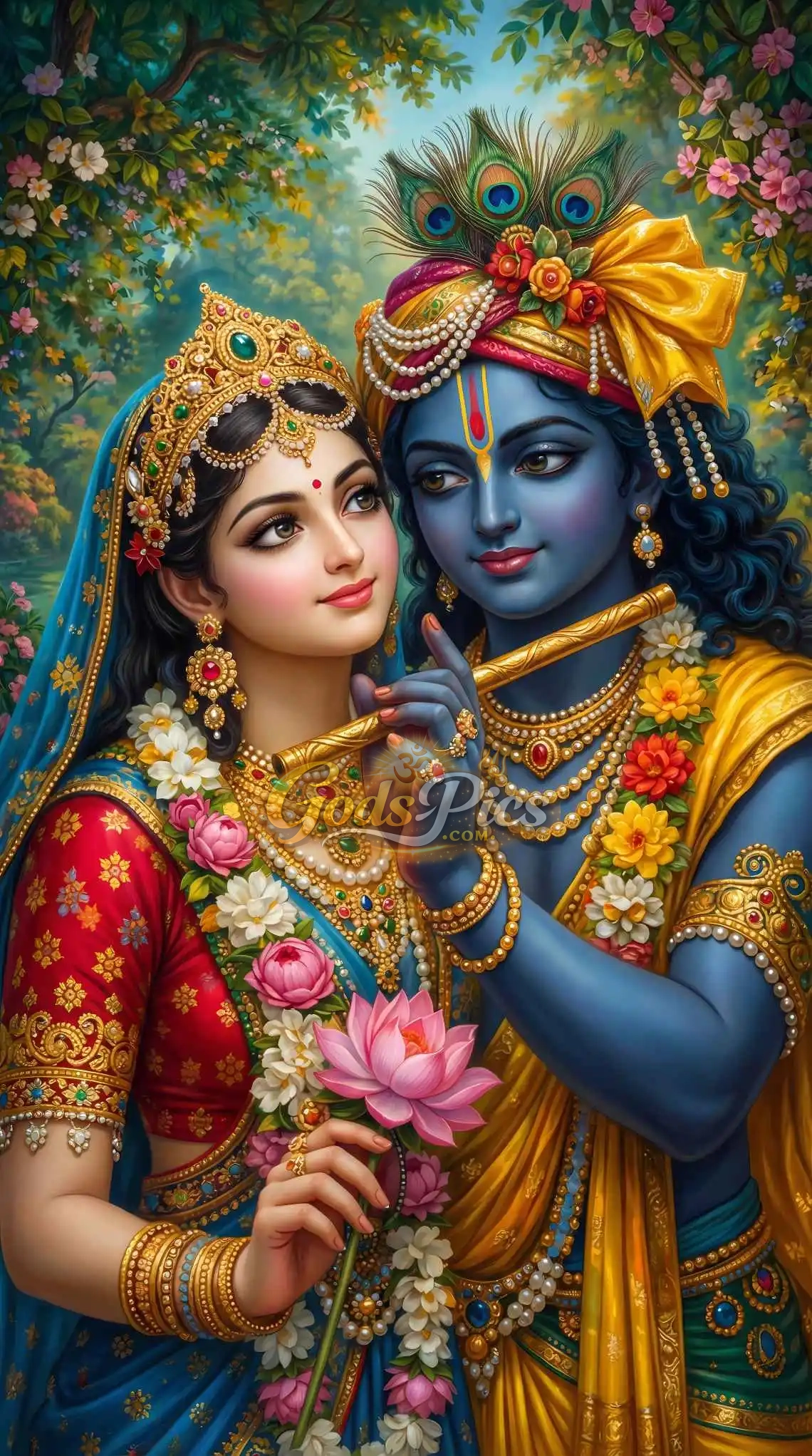 Lord Krishna And Radha Divine Love Beautiful (3 Set Images) - Image 3