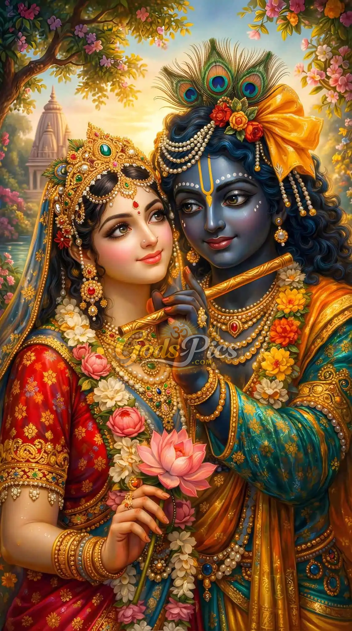 Lord Krishna And Radha Divine Love Beautiful (3 Set Images) - Image 2