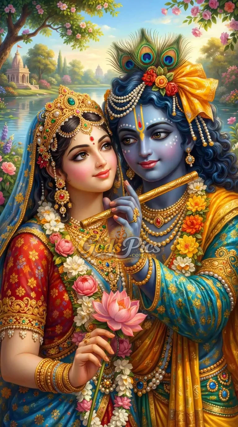 Lord Krishna And Radha Divine Love Beautiful (3 Set Images)