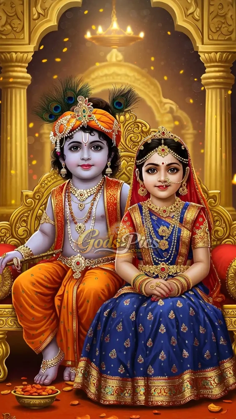 Lord Krishna And Radha Divine Love HD Image