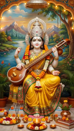 Sarasvati Ji HD Wallpaper